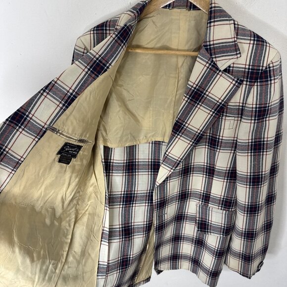 VTG 70s Plaid Sport Coat Men’s 40 Blazer Jacket WKRP Herb Style Wool Blend - Picture 7 of 9